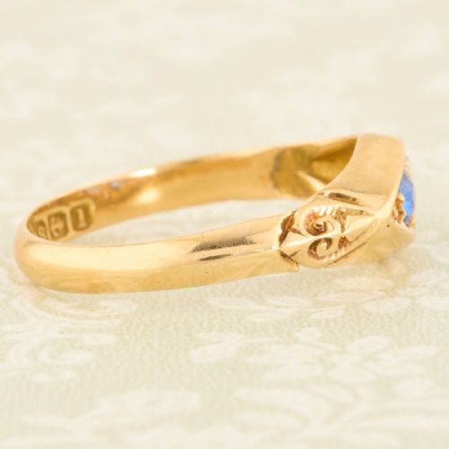 18CT GOLD SAPPHIRE DIAMOND DRESS RING - ADDITIONAL PHOTO 3