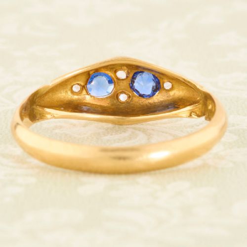 18CT GOLD SAPPHIRE DIAMOND DRESS RING - ADDITIONAL PHOTO 4