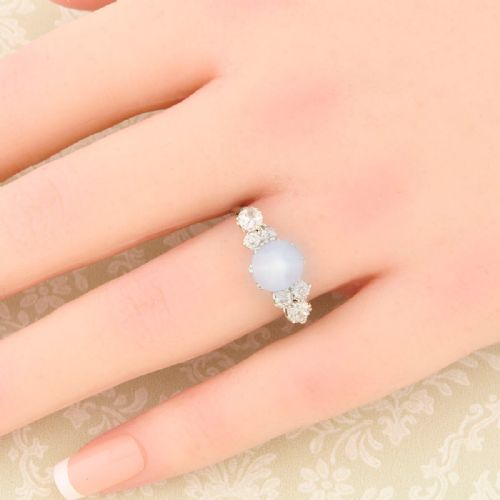 18CT GOLD STAR SAPPHIRE DIAMOND DRESS RING - ADDITIONAL PHOTO 1