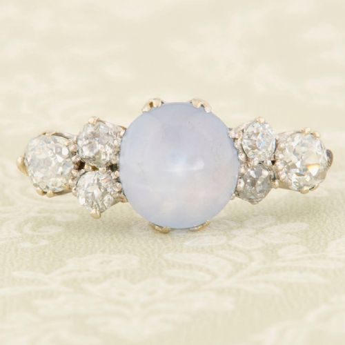 18CT GOLD STAR SAPPHIRE DIAMOND DRESS RING - ADDITIONAL PHOTO 2