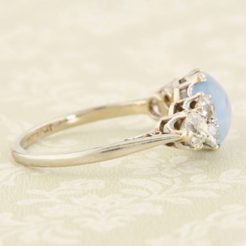18CT GOLD STAR SAPPHIRE DIAMOND DRESS RING - ADDITIONAL PHOTO 3