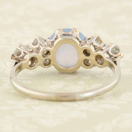 18CT GOLD STAR SAPPHIRE DIAMOND DRESS RING - ADDITIONAL PHOTO 4