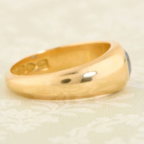 18CT GOLD SIMULATED SAPPHIRE GYPSY RING - ADDITIONAL PHOTO 3