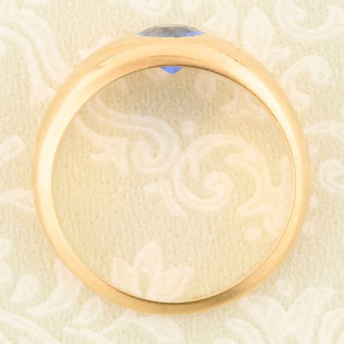 18CT GOLD SIMULATED SAPPHIRE GYPSY RING - ADDITIONAL PHOTO 5