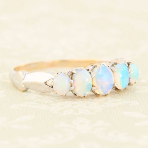 15CT GOLD 5 STONE OPAL RING - ADDITIONAL PHOTO 6