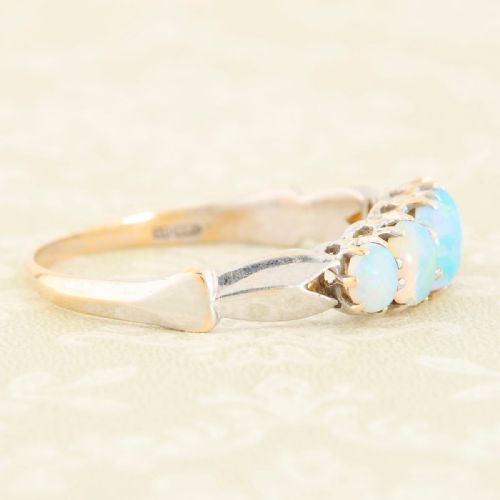15CT GOLD 5 STONE OPAL RING - ADDITIONAL PHOTO 1