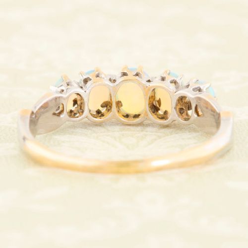 15CT GOLD 5 STONE OPAL RING - ADDITIONAL PHOTO 2