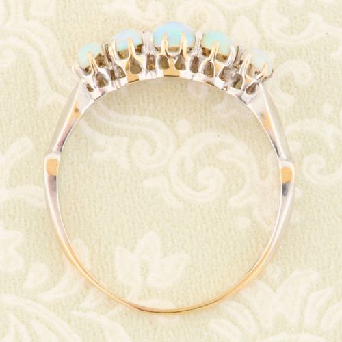 15CT GOLD 5 STONE OPAL RING - ADDITIONAL PHOTO 3