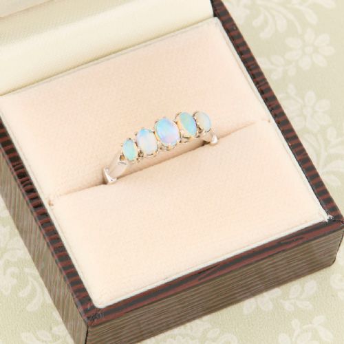 15CT GOLD 5 STONE OPAL RING - ADDITIONAL PHOTO 5