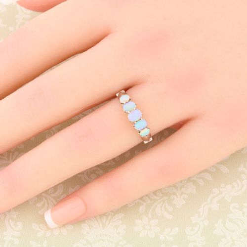 15CT GOLD 5 STONE OPAL RING - ADDITIONAL PHOTO 7
