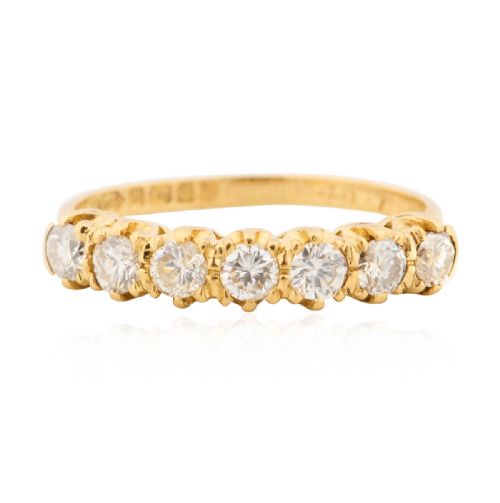 VINTAGE 18CT GOLD 7 STONE DIAMOND ETERNITY RING 070 CARAT - ADDITIONAL PHOTO 1