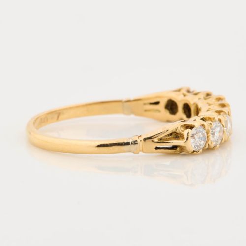 VINTAGE 18CT GOLD 7 STONE DIAMOND ETERNITY RING 070 CARAT - ADDITIONAL PHOTO 2