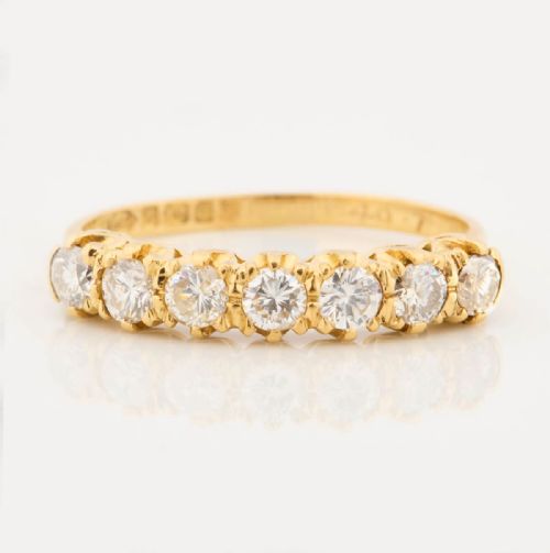 VINTAGE 18CT GOLD 7 STONE DIAMOND ETERNITY RING 070 CARAT - ADDITIONAL PHOTO 3