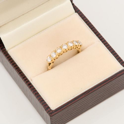 VINTAGE 18CT GOLD 7 STONE DIAMOND ETERNITY RING 070 CARAT - ADDITIONAL PHOTO 8