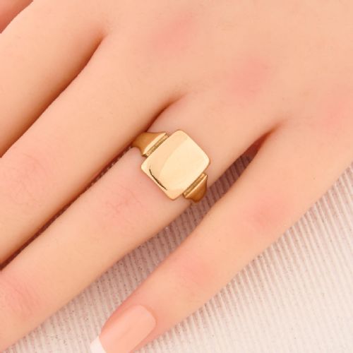 9CT GOLD RECTANGLE SIGNET RING - ADDITIONAL PHOTO 1