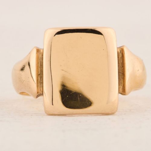 9CT GOLD RECTANGLE SIGNET RING - ADDITIONAL PHOTO 2
