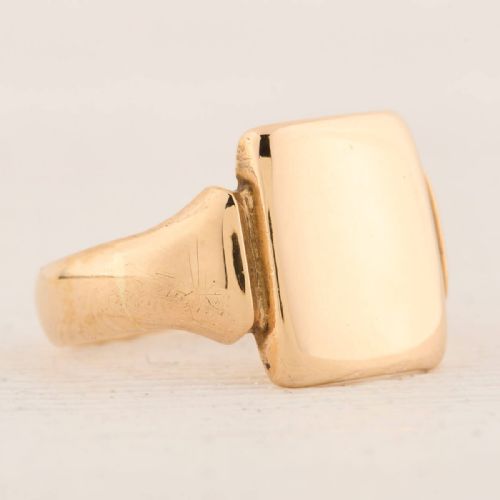 9CT GOLD RECTANGLE SIGNET RING - ADDITIONAL PHOTO 3