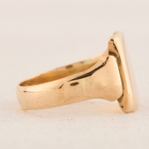 9CT GOLD RECTANGLE SIGNET RING - ADDITIONAL PHOTO 4