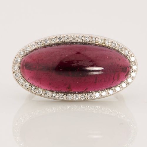 1960S 18CT WHITE GOLD GARNET AND DIAMOND CLUSTER RING - ADDITIONAL PHOTO 3