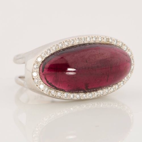 1960S 18CT WHITE GOLD GARNET AND DIAMOND CLUSTER RING - ADDITIONAL PHOTO 4