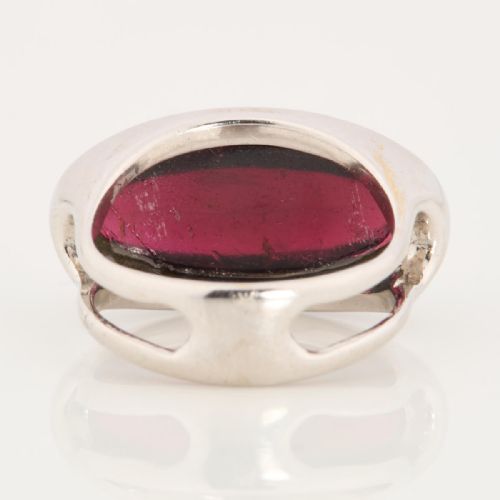1960S 18CT WHITE GOLD GARNET AND DIAMOND CLUSTER RING - ADDITIONAL PHOTO 5