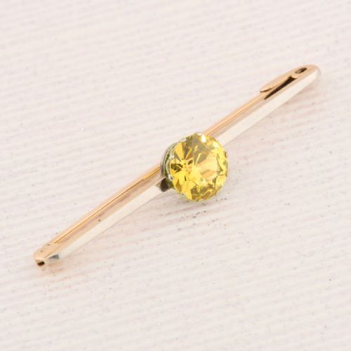 15CT GOLD CHYRSOBERYL BAR BROOCH - ADDITIONAL PHOTO 1