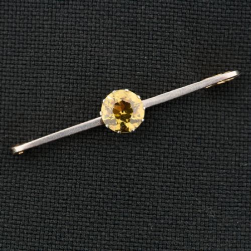 15CT GOLD CHYRSOBERYL BAR BROOCH - ADDITIONAL PHOTO 2