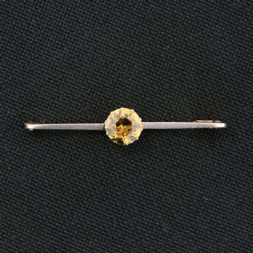 15CT GOLD CHYRSOBERYL BAR BROOCH - ADDITIONAL PHOTO 3