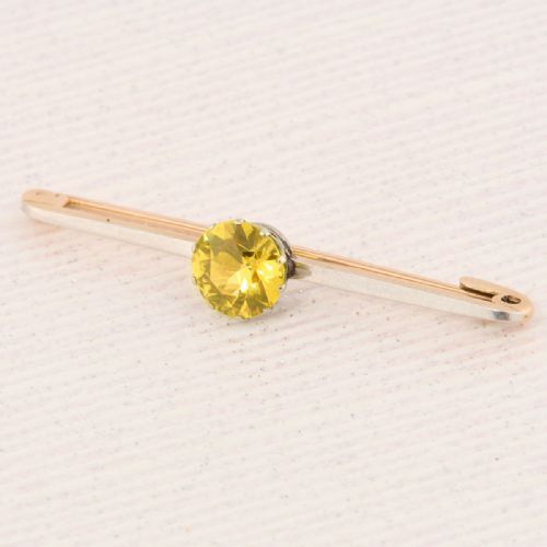 15CT GOLD CHYRSOBERYL BAR BROOCH - ADDITIONAL PHOTO 4