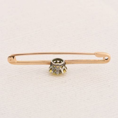 15CT GOLD CHYRSOBERYL BAR BROOCH - ADDITIONAL PHOTO 6