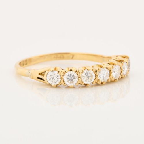 VINTAGE 18CT GOLD 7 STONE DIAMOND ETERNITY RING 070 CARAT - ADDITIONAL PHOTO 4