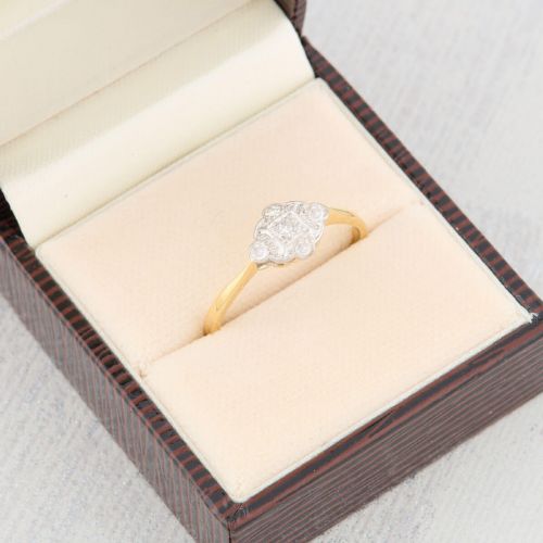 VINTAGE 18CT GOLD DIAMOND DRESS RING - ADDITIONAL PHOTO 6