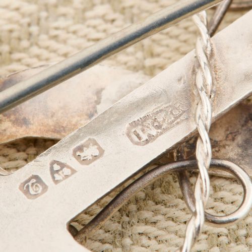 ANTIQUE SILVER GOLD ANCHOR PENDANT BROOCH - ADDITIONAL PHOTO 5