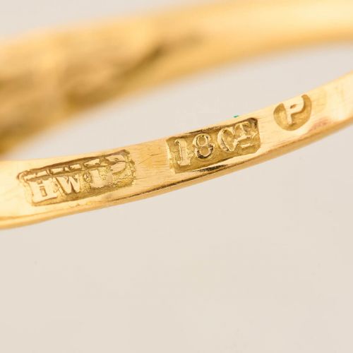 ANTIQUE 18CT GOLD 5 STONE DIAMOND HALF HOOP RING 034 CARAT - ADDITIONAL PHOTO 7