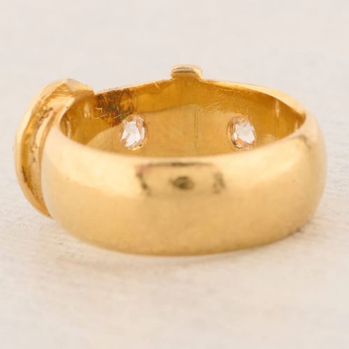VINTAGE 18CT GOLD DIAMOND BUCKLE RING - ADDITIONAL PHOTO 5