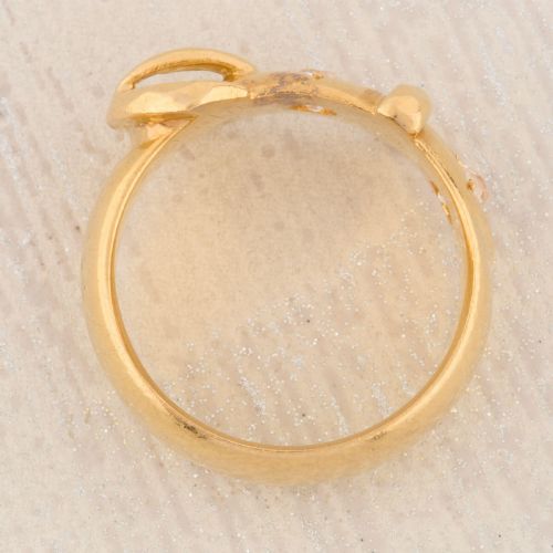 VINTAGE 18CT GOLD DIAMOND BUCKLE RING - ADDITIONAL PHOTO 6