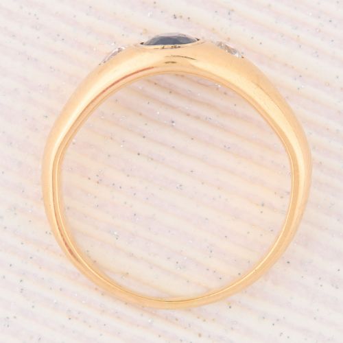 18CT GOLD SAPPHIRE AND DIAMOND GYPSY RING - ADDITIONAL PHOTO 5
