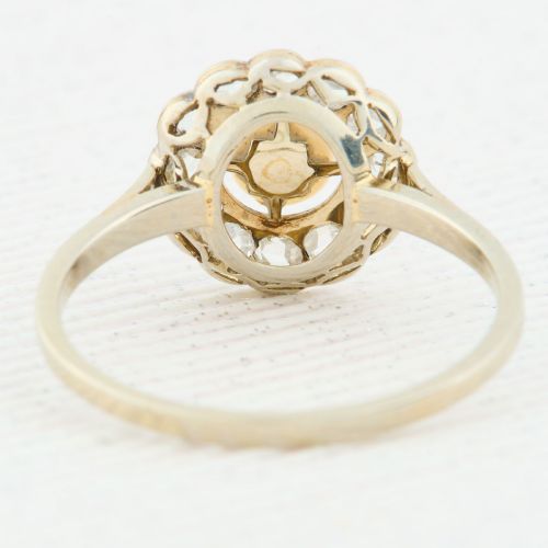 18CT WHITE GOLD PEARL AND DIAMOND CLUSTER RING - ADDITIONAL PHOTO 4