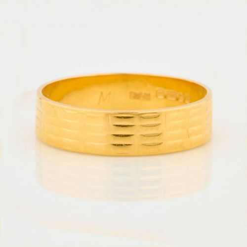 22CT GOLD RIBBED WEDDING RING