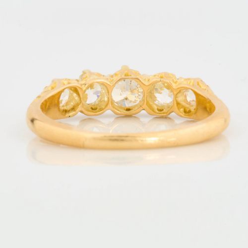 18CT GOLD OLD CUT 5 STONE DIAMOND RING 083 CARAT - ADDITIONAL PHOTO 4