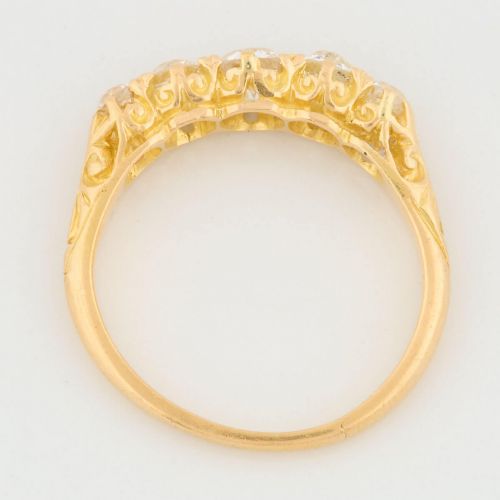 18CT GOLD OLD CUT 5 STONE DIAMOND RING 083 CARAT - ADDITIONAL PHOTO 5