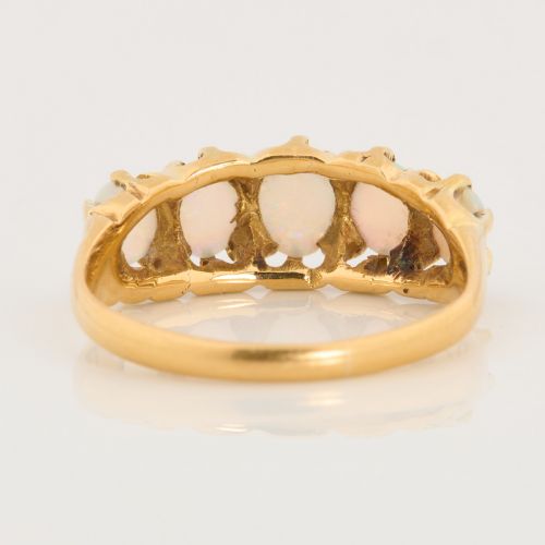 18CT GOLD 5 STONE OPAL RING - ADDITIONAL PHOTO 4