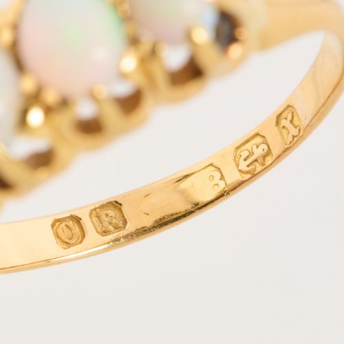 18CT GOLD 5 STONE OPAL RING - ADDITIONAL PHOTO 6
