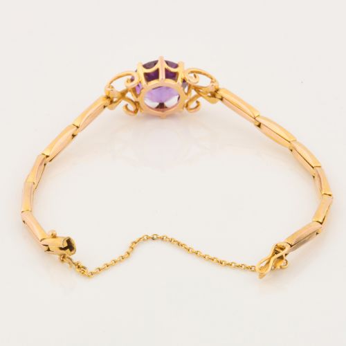 9CT GOLD AMETHYST BRACELET - ADDITIONAL PHOTO 3