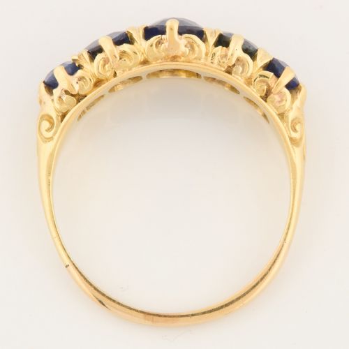 18CT GOLD 5 STONE SAPPHIRE RING - ADDITIONAL PHOTO 5