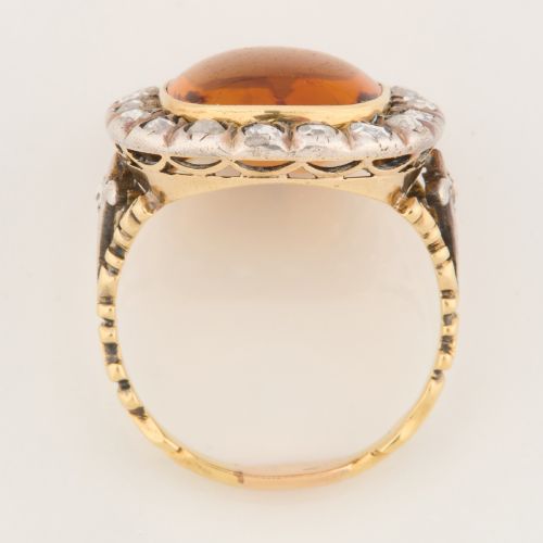 18CT GOLD CITRINE AND DIAMOND CLUSTER RING - ADDITIONAL PHOTO 5