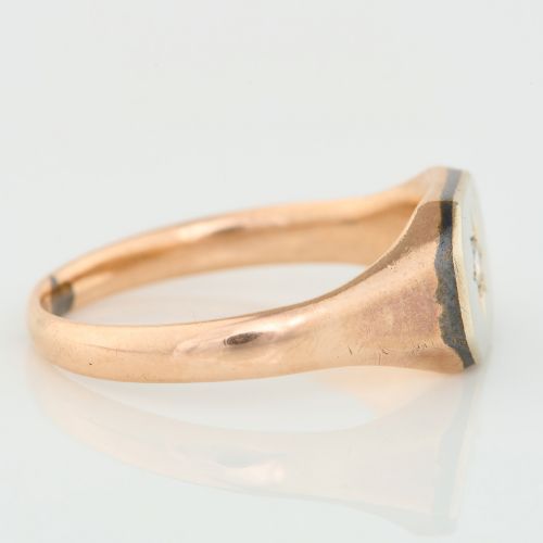 9CT GOLD DIAMOND SIGNET RING 19221923 SIZE S - ADDITIONAL PHOTO 2