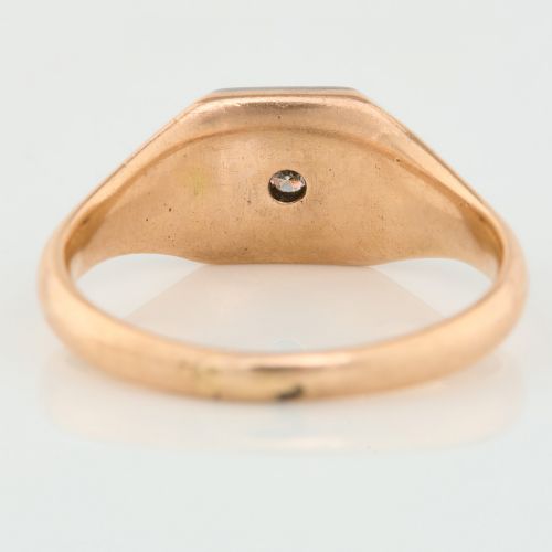 9CT GOLD DIAMOND SIGNET RING 19221923 SIZE S - ADDITIONAL PHOTO 3