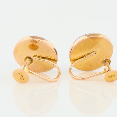 9CT GOLD LAPIS LAZULI SCREW BACK EARRINGS - ADDITIONAL PHOTO 5