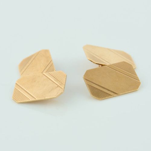 9CT GOLD OCTAGON CHAIN CUFFLINKS - ADDITIONAL PHOTO 3